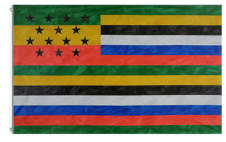 A mockup of the custom flag 'AfAmHouse flag' on a white background