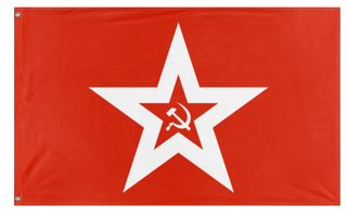 A mockup of the custom flag 'Soviet Navy Flag' on a white background