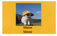 A mockup of the custom flag 'meowmeow flag' on a white background