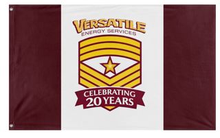 A mockup of the custom flag 'VESLPS flag' on a white background