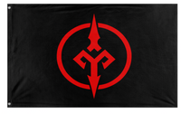 A mockup of the custom flag 'Amirian War  flag' on a white background