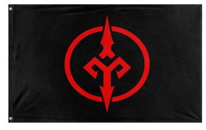 A mockup of the custom flag 'Amirian War  flag' on a white background