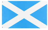A mockup of the custom flag 'Scottish flag' on a white background