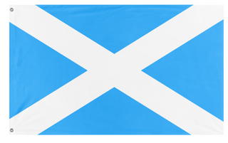 A mockup of the custom flag 'Scottish flag' on a white background