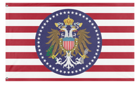 A mockup of the custom flag 'Holy American Empire  flag' on a white background