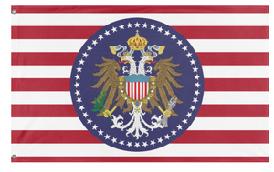 A mockup of the custom flag 'Holy American Empire  flag' on a white background
