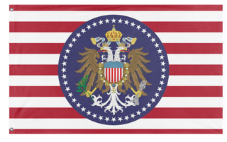 A mockup of the custom flag 'Holy American Empire  flag' on a white background