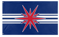 A mockup of the custom flag 'ANN flag' on a white background