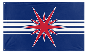 A mockup of the custom flag 'ANN flag' on a white background