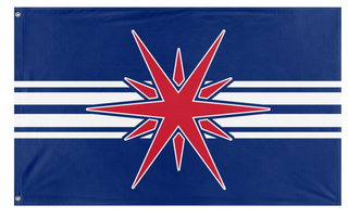 A mockup of the custom flag 'ANN flag' on a white background