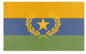 A mockup of the custom flag 'nuisan flag no 4 or 3' on a white background