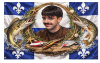 A mockup of the custom flag 'chibougamau flag' on a white background
