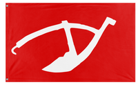 A mockup of the custom flag 'peasent republic of china flag' on a white background