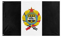 A mockup of the custom flag 'Socialist Personal Arms flag' on a white background