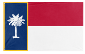 A mockup of the custom flag 'United State of Carolina flag' on a white background