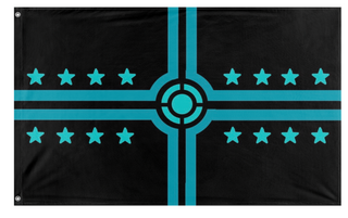 A mockup of the custom flag 'Flag of ICA' on a white background
