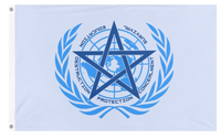 A mockup of the custom flag 'UNGOC flag' on a white background