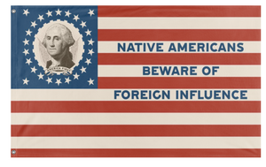A mockup of the custom flag 'Original Nativist Party flag' on a white background