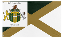 A mockup of the custom flag 'Woodward  flag' on a white background