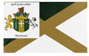 A mockup of the custom flag 'Woodward  flag' on a white background