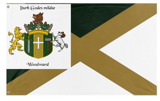 A mockup of the custom flag 'Woodward  flag' on a white background