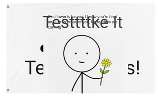 A mockup of the custom flag 'Test flag' on a white background