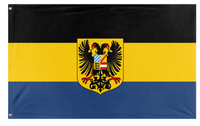 A mockup of the custom flag 'South German Confederation flag' on a white background