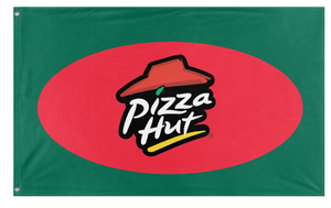 A mockup of the custom flag 'Pizza Hut in Bangladesh flag' on a white background