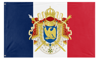 A mockup of the custom flag 'Flag of the French/Napoleonic Empire' on a white background
