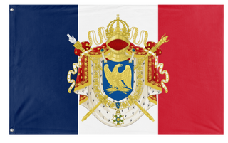 A mockup of the custom flag 'Flag of the French/Napoleonic Empire' on a white background