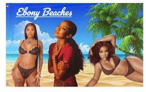 A mockup of the custom flag 'SZA, Summer Walker, & Jhene Aiko flag' on a white background