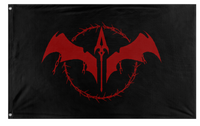 A mockup of the custom flag 'Vampyria flag' on a white background