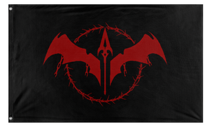 A mockup of the custom flag 'Vampyria flag' on a white background