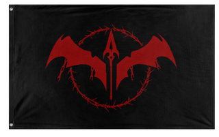 A mockup of the custom flag 'Vampyria flag' on a white background