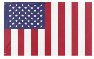 A mockup of the custom flag 'Vertical Bars United States flag' on a white background
