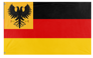 A mockup of the custom flag 'Redesigned German Confederation  flag' on a white background