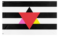 A mockup of the custom flag 'The Unit flag' on a white background