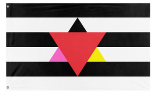 A mockup of the custom flag 'The Unit flag' on a white background