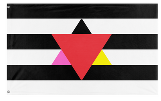 A mockup of the custom flag 'The Unit flag' on a white background
