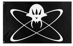 A mockup of the custom flag 'Treasure Planet Pirate flag' on a white background