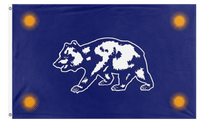 A mockup of the custom flag 'BACA flag' on a white background