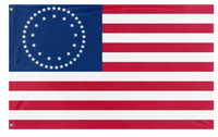 A mockup of the custom flag 'USA 50 Star Betty Ross Style   flag' on a white background