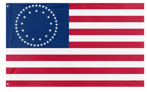 A mockup of the custom flag 'USA 50 Star Betty Ross Style   flag' on a white background
