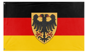 A mockup of the custom flag 'Alternate German Cofederation  flag' on a white background