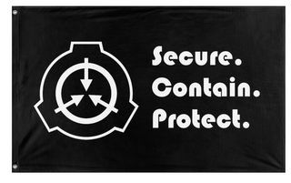 A mockup of the custom flag 'SCP Foundation flag' on a white background