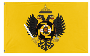 A mockup of the custom flag 'holy russia flag' on a white background