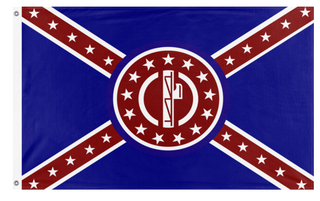 A mockup of the custom flag 'Alt Southern flag' on a white background