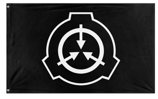 A mockup of the custom flag 'SCP Foundation flag' on a white background
