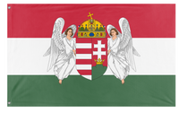 A mockup of the custom flag 'Kingdom of Hungary flag' on a white background