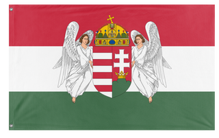 A mockup of the custom flag 'Kingdom of Hungary flag' on a white background